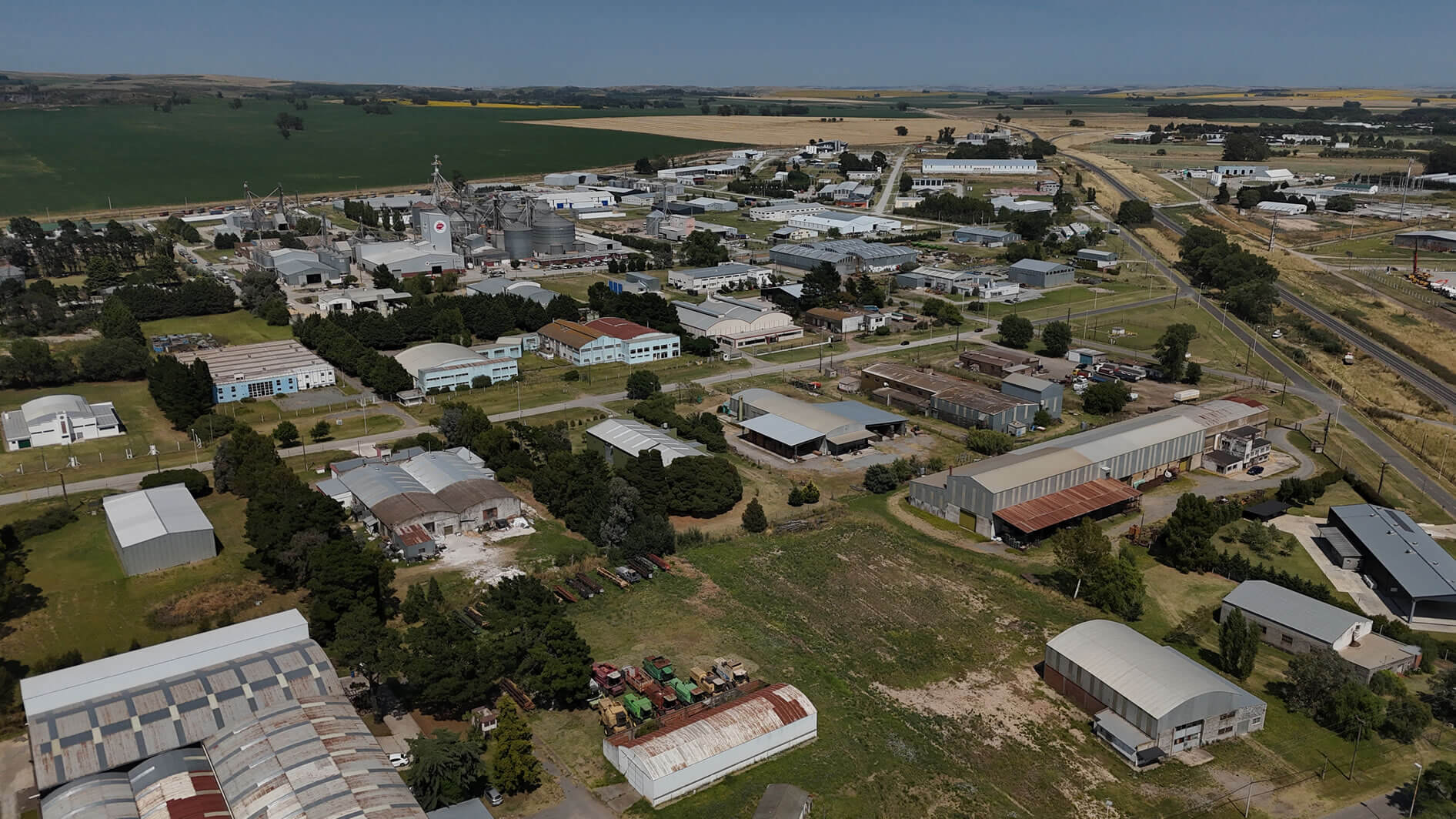 Vista aérea del Parque Industrial Tandil